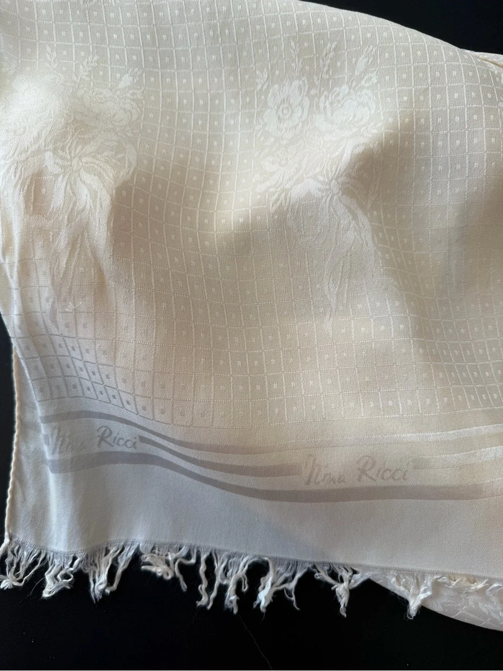 Nina Ricci Ivory silk Scarf